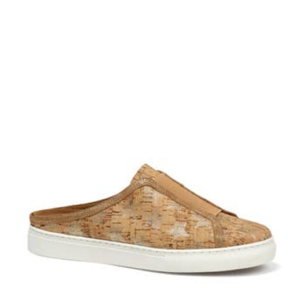 Trask Cork Slip-On Mule in Natural Tan with White Sole